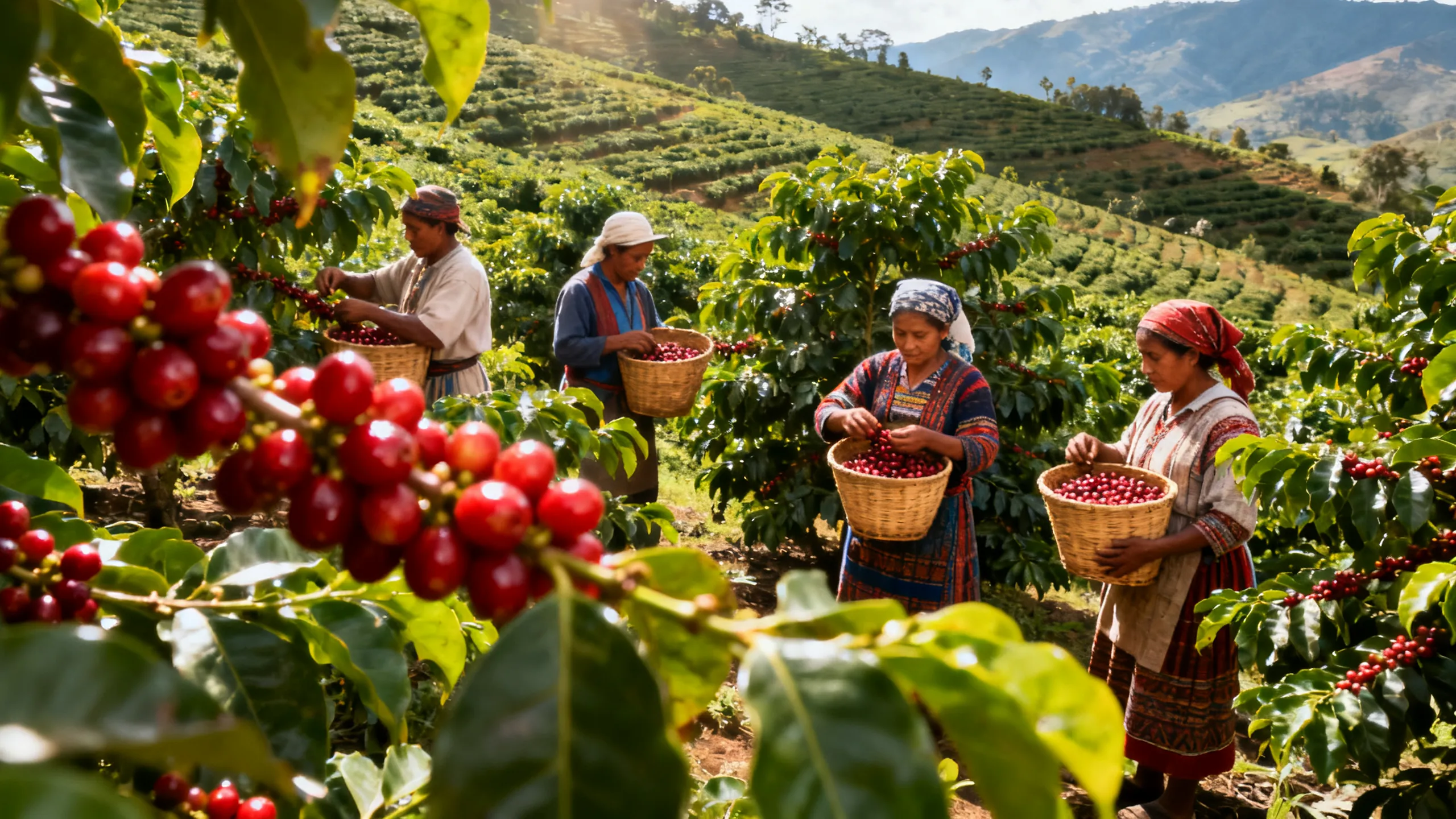 Coffee bean harvesting