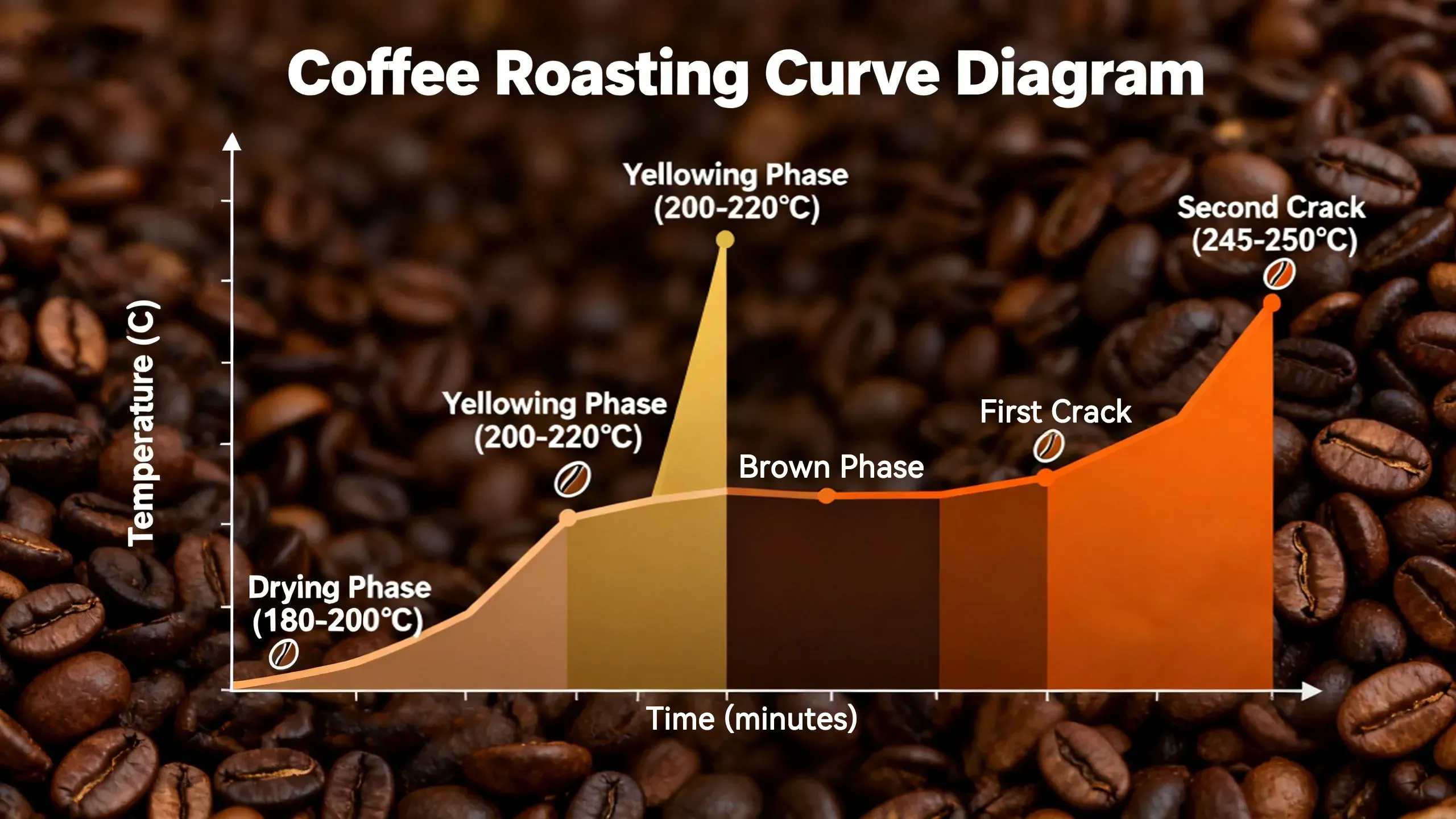 In the coffee roasting curve, time and temperature affect the flavor of coffee