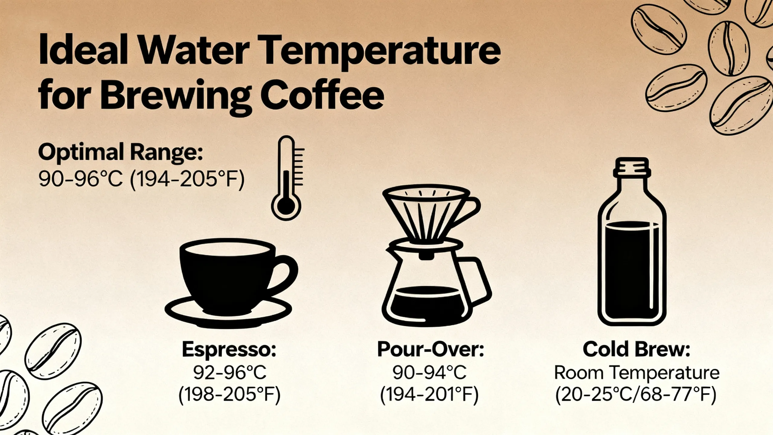 Water temperature for brewing coffee