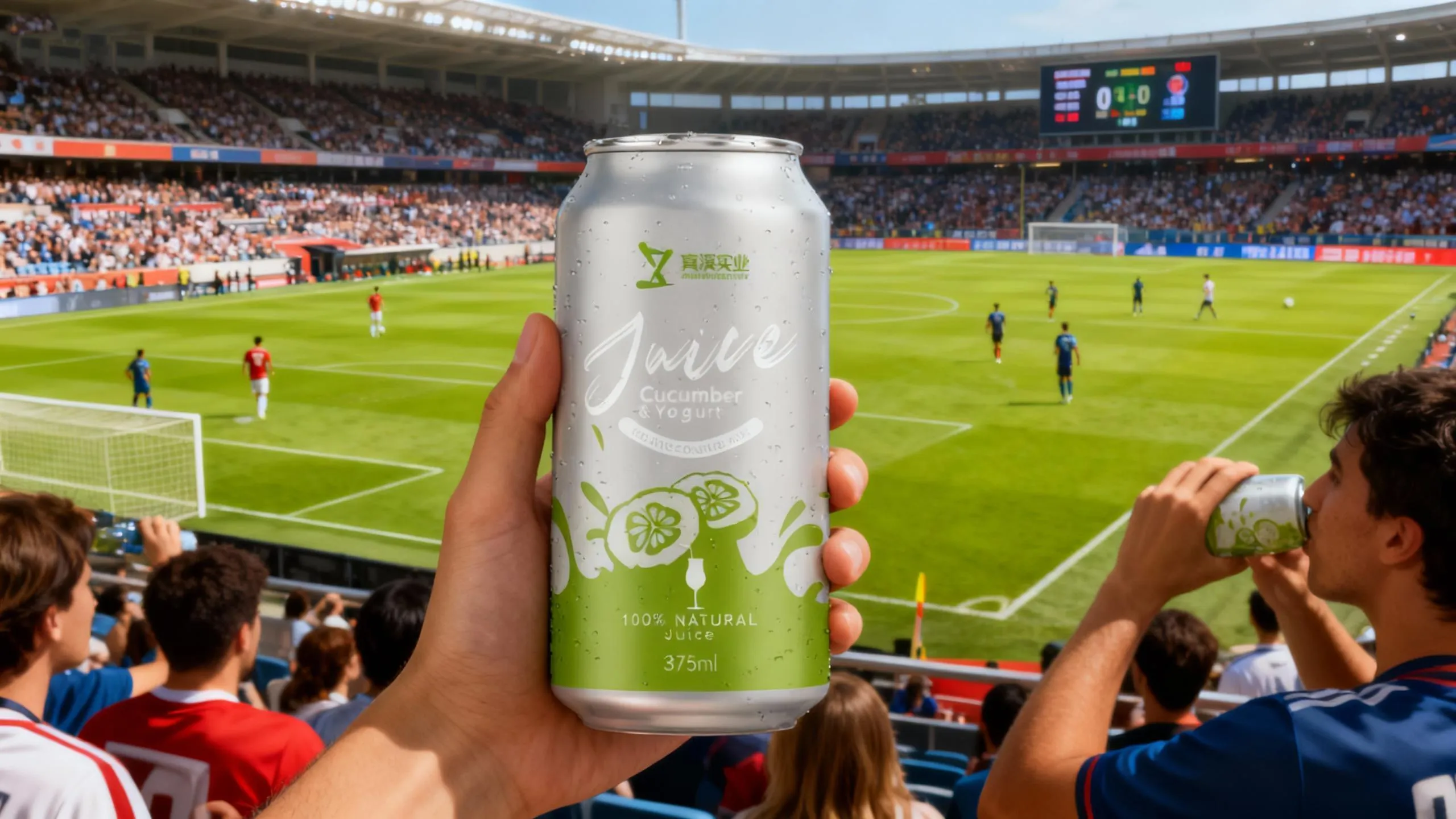Zhenxi 375ml canned yogurt cucumber juice is highly durable and stays fresh even in crowded stadium environments and hot weather.