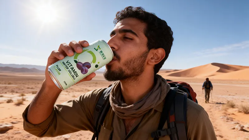 A plum-flavored vitamin energy drink specially formulated for the sweltering heat, quenching thirst, refreshing, and replenishing electrolytes.