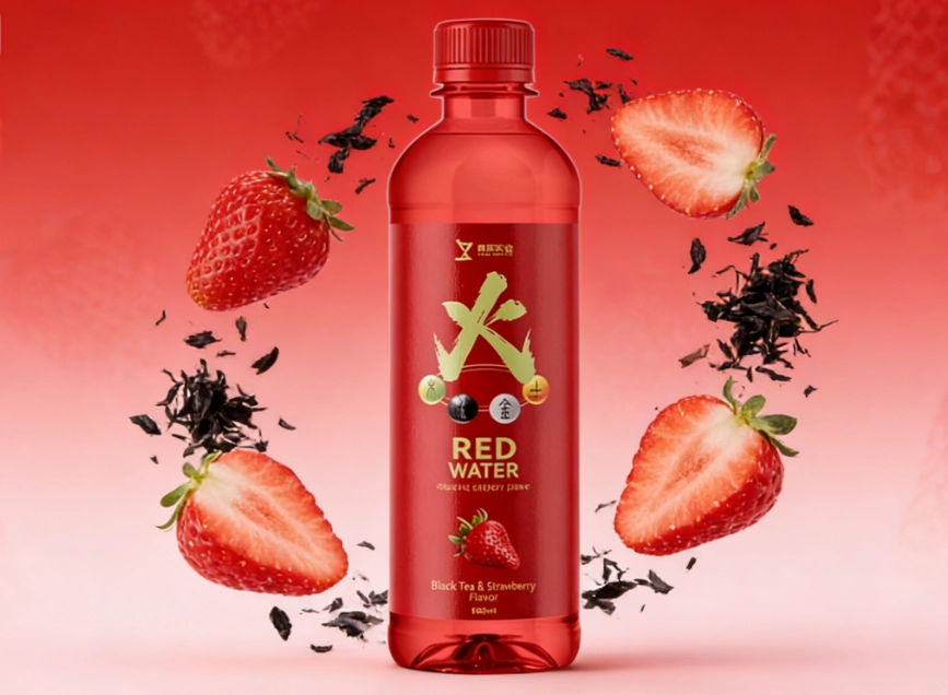 Black Tea Strawberry Flavor Taurine Energy Drink 