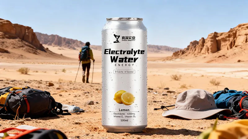 Natural lemon electrolyte drink in 500ml aluminum can to prevent sports-induced stomach cramps and improve digestion