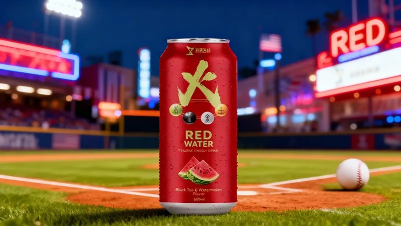 Black Tea Watermelon flavor energy drink 473ml can by ZhenXi, focusing on clean energy