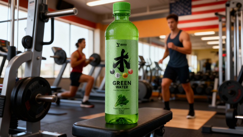ZhenXi 500ml Green Water Taurine Energy Drink with Green Tea and Spinach Flavor, Functional Beverage Private Label