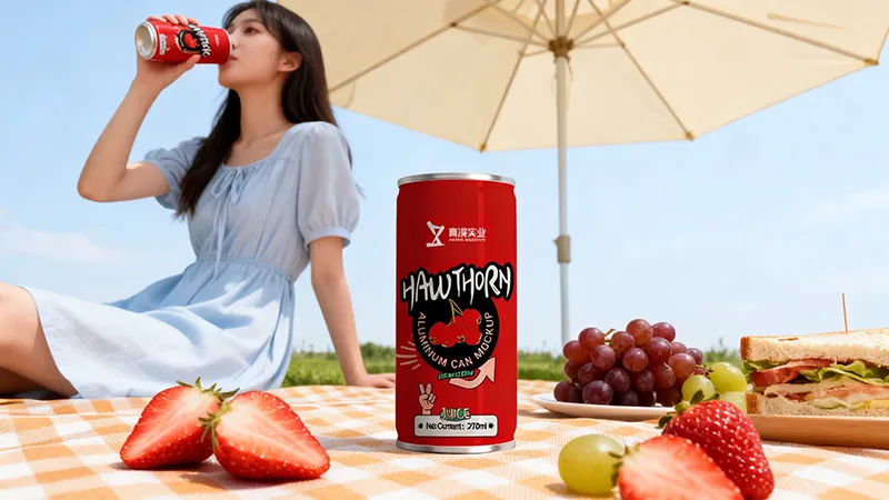 organic hawthorn juice with pulp 270ml sleek can manufacturer in China