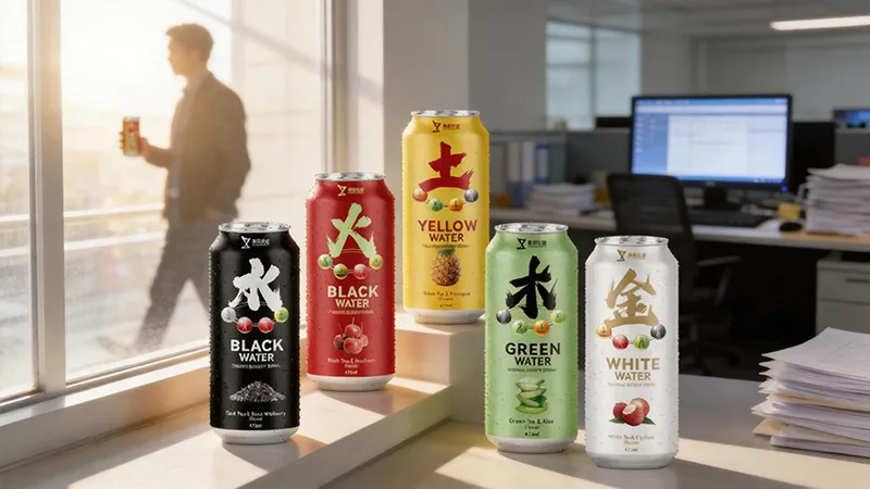 custom printed five elements energy drink manufacture