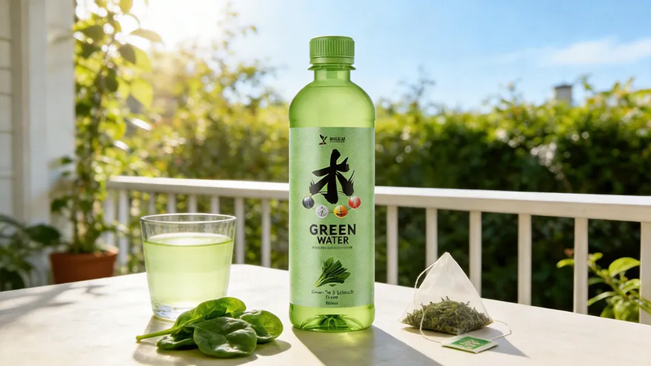 500ml bottle of ZhenXi Green Tea Spinach Flavor Taurine Energy Drink