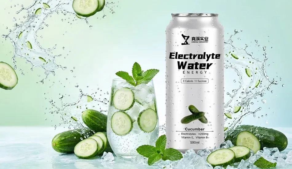 ZhenXi 500ml isotonic cucumber electrolyte drink with zero GI, inulin, and erythritol