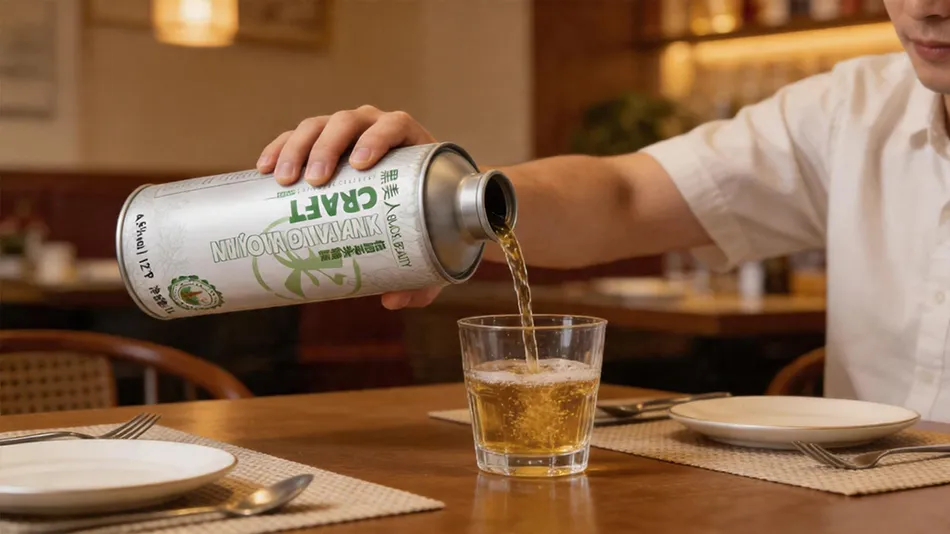 tea beer pouring into glass light golden craft beer