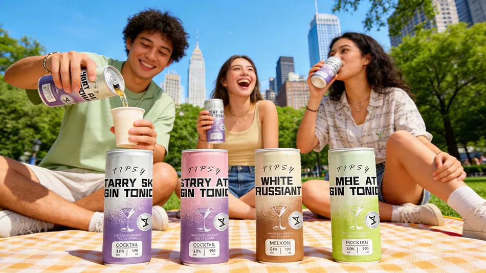 canned gin and tonic ready to drink outdoor party lifestyle