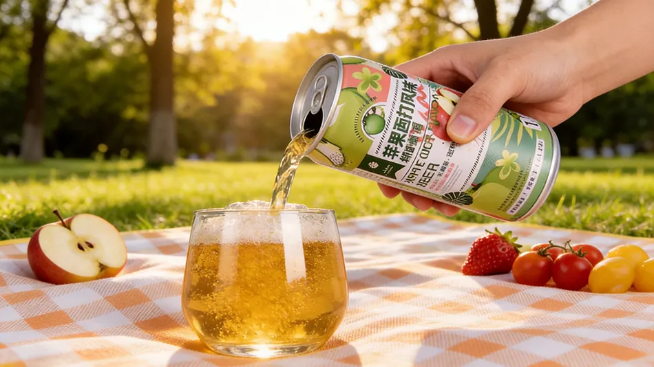 apple cider pouring into glass with bubbles sparkling drink
