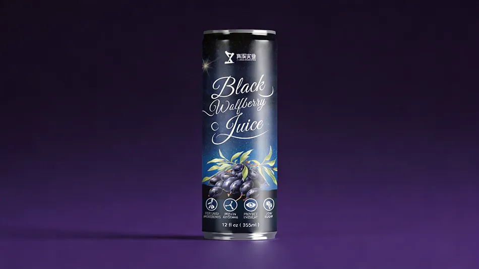 355ml black goji juice aluminum can nfc natural beverage
