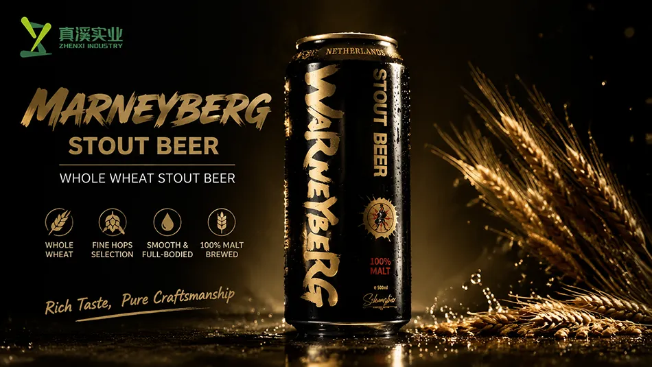 500ml whole wheat craft stout beer German style dark beer can