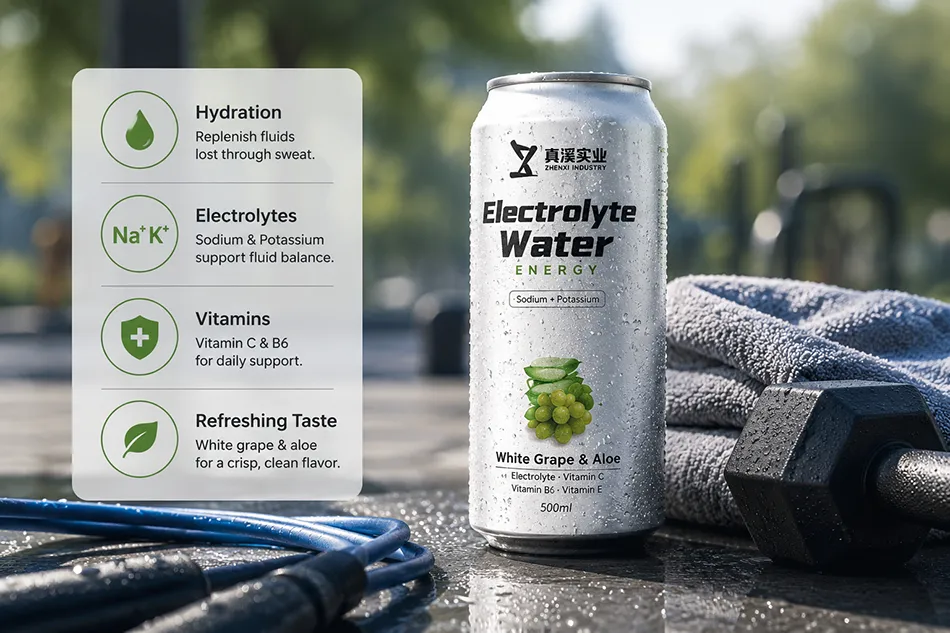 500ml Grape Aloe Flavor Canned Electrolyte Energy Drink