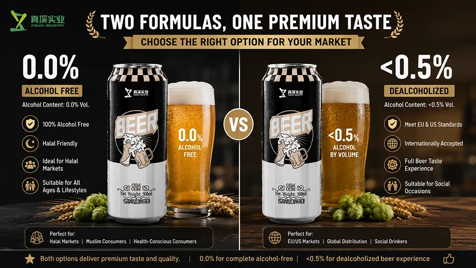 Comparison between 0.0 percent and dealcoholized non alcoholic craft beer