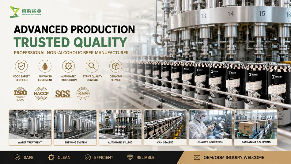 OEM non alcoholic beer production line in beverage factory
