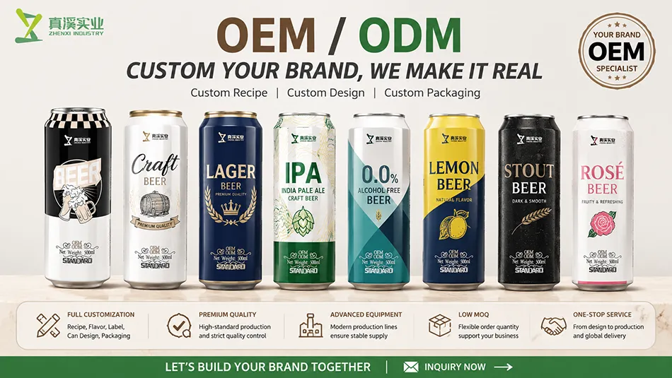 OEM and private label non alcoholic craft beer customization service