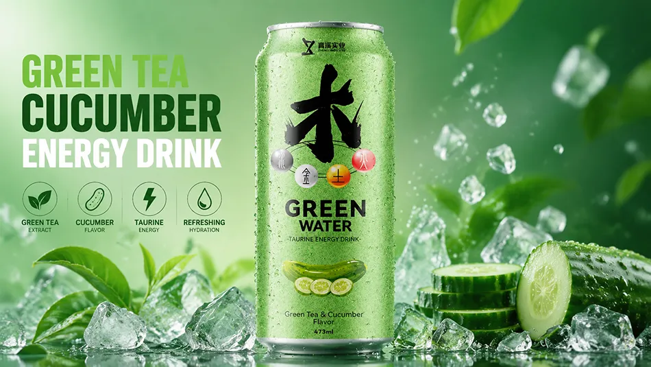 473ml green tea cucumber energy drink herbal functional beverage can