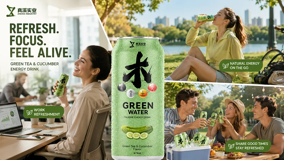 healthy herbal green tea cucumber energy drink lifestyle scene