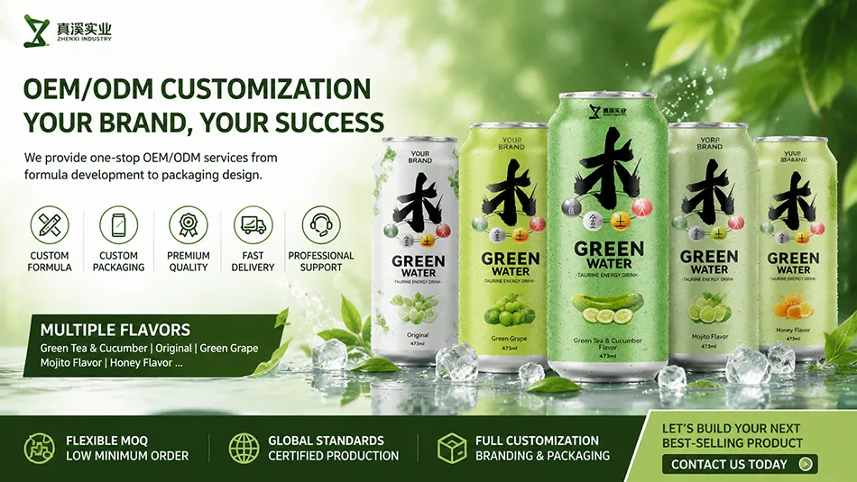 custom herbal energy drink OEM private label aluminum cans
