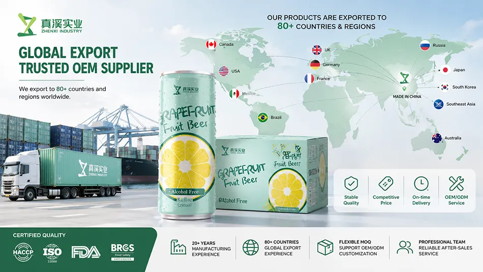 grapefruit non alcoholic beer export supplier for global beverage brands