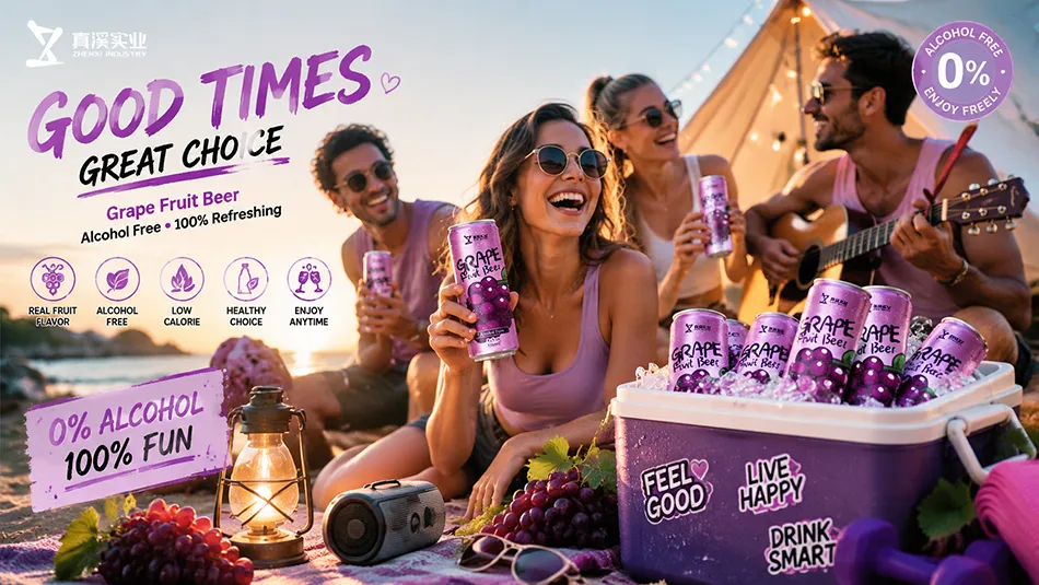 healthy grape flavored non alcoholic craft beer for modern lifestyle