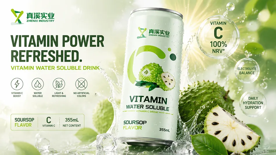 355ml soursop vitamin C energy drink in sleek can by ZhenXi
