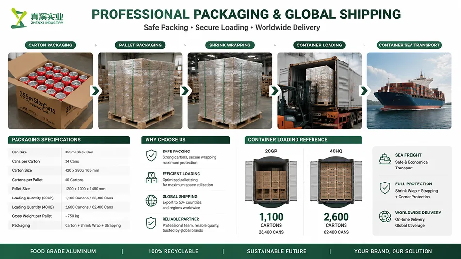 355ml sleek aluminum can wholesale export supplier
