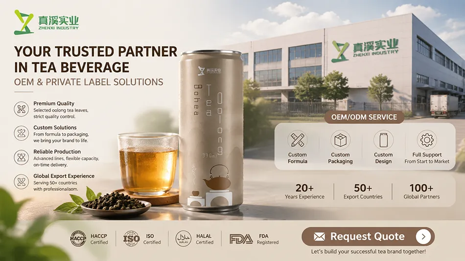 OEM Bohea flavor RTD oolong tea manufacturer contact for quotation and private label service