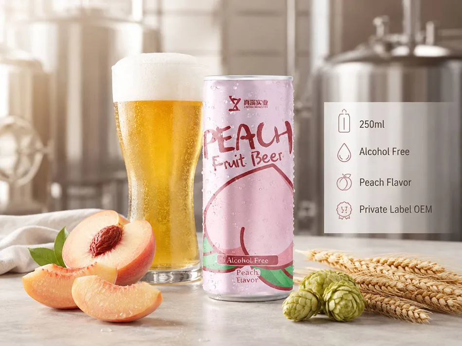 250ml Peach Non Alcoholic Craft Beer OEM