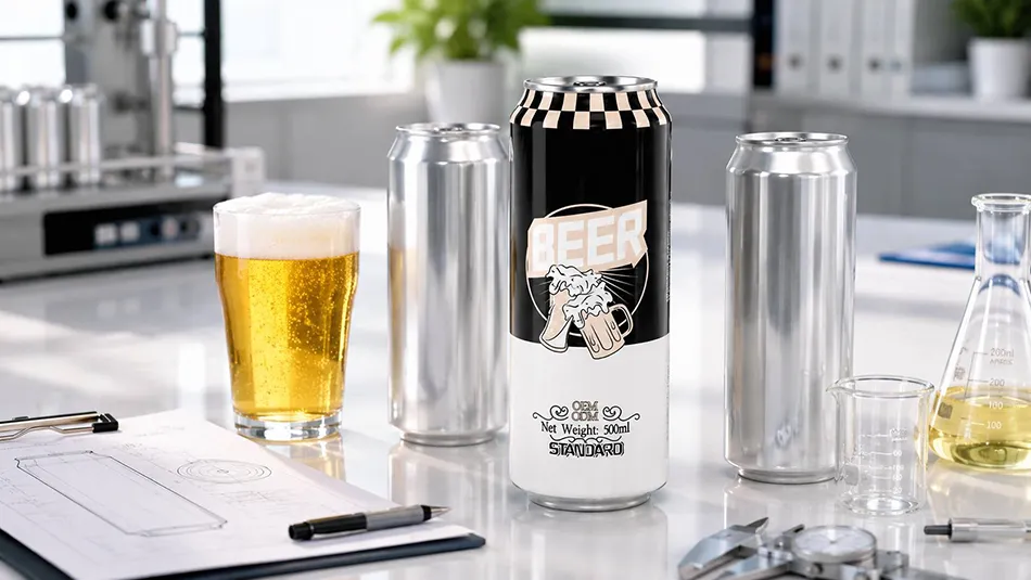 Canned alcohol free beer OEM liquid testing with aluminum can packaging samples