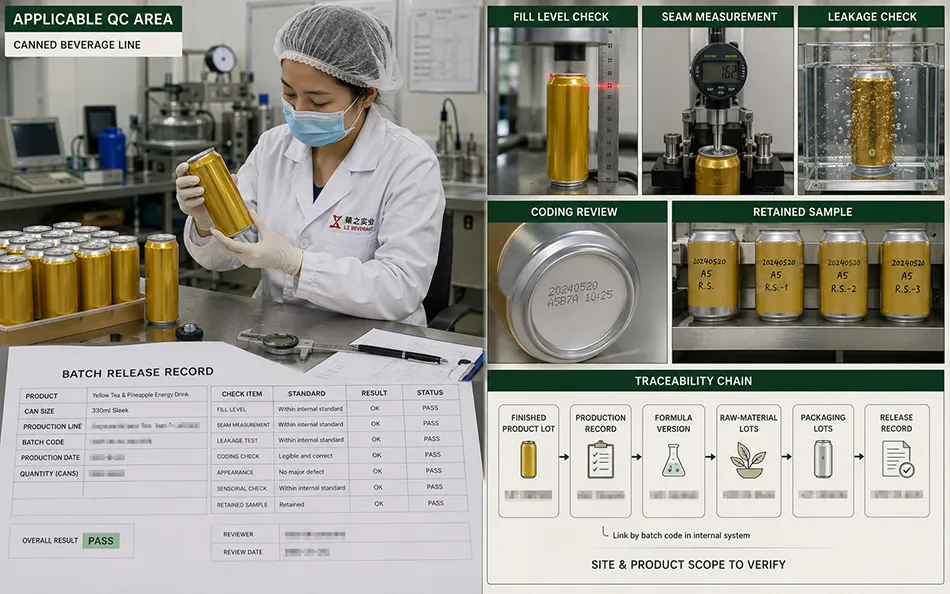 330ml Sleek Yellow Tea Pineapple energy drink qc & traceability for OEM project review