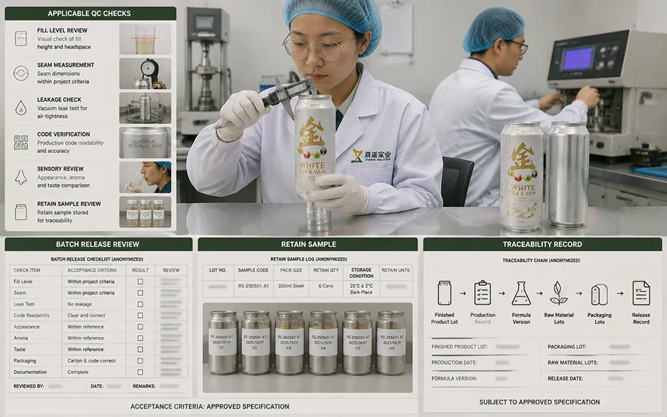 330ml Sleek White Tea Yam energy drink qc & traceability for OEM project review