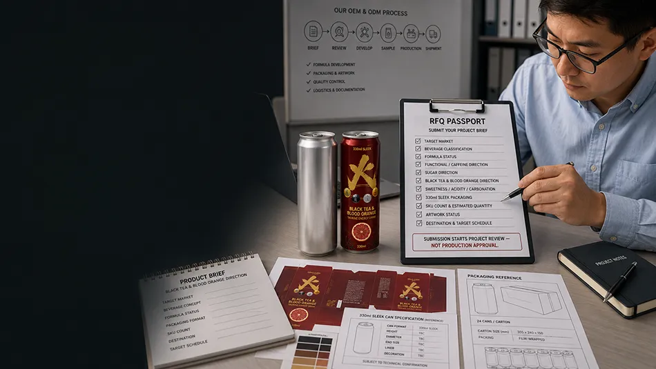 330ml Sleek Black Tea Blood Orange energy drink rfq passport cta for OEM project review