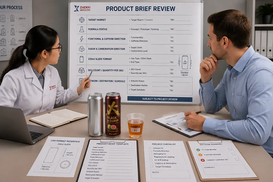330ml Sleek Black Tea Guava energy drink project brief review for OEM project review