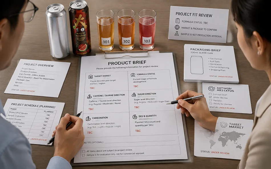330ml Sleek Black Tea Watermelon energy drink project brief review for OEM project review