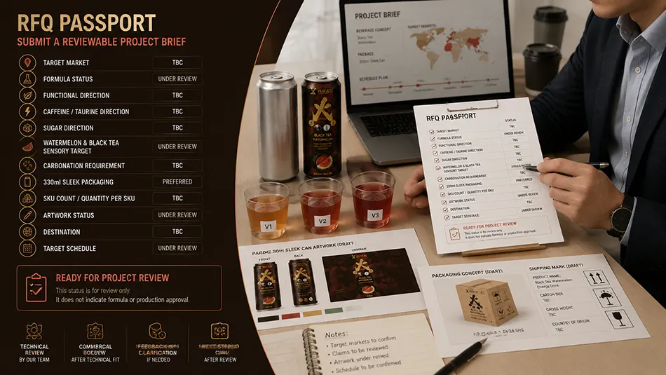 330ml Sleek Black Tea Watermelon energy drink rfq passport cta for OEM project review