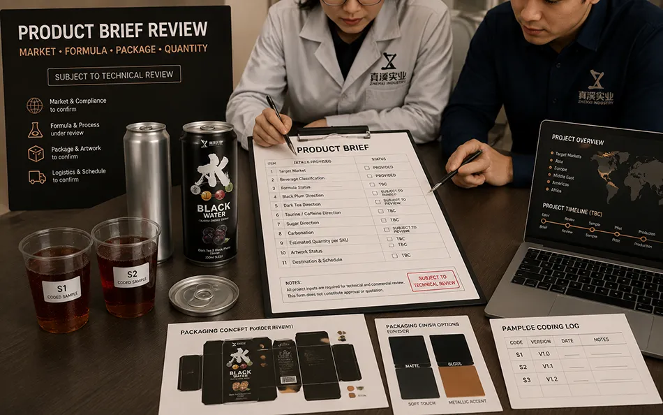 330ml Sleek Dark Tea Black Plum energy drink project brief review for OEM project review