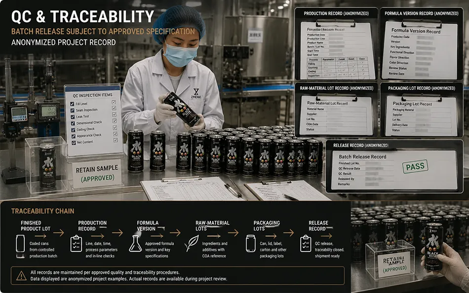 330ml Sleek Dark Tea Black Wolfberry energy drink qc & traceability for OEM project review
