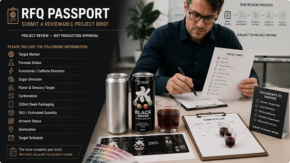 330ml Sleek Dark Tea Black Wolfberry energy drink rfq passport cta for OEM project review