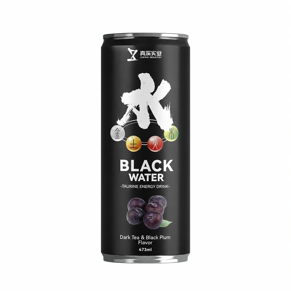 ZhenXi 330ml Dark Tea Black Plum Flavor Canned Five Elements Taurine Energy Drink