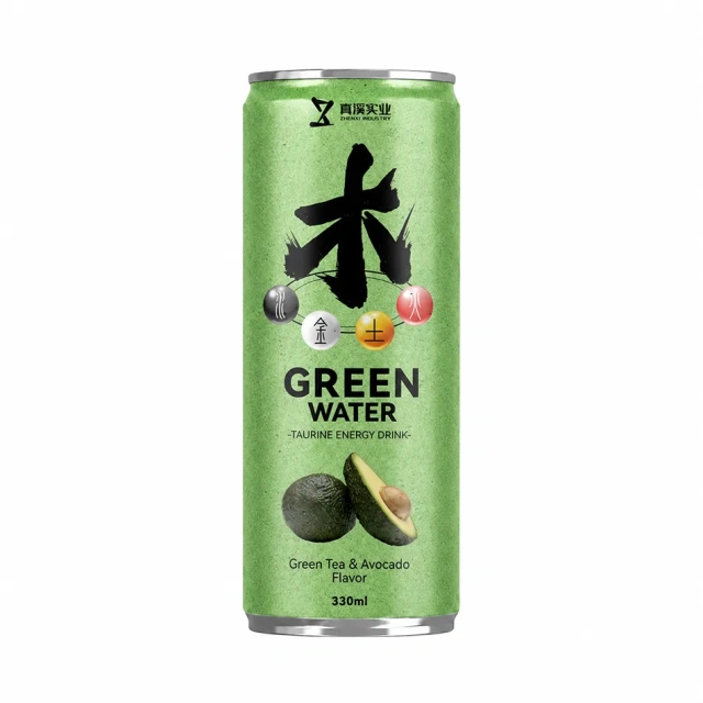 ZhenXi 330ml Green Tea Avocado Flavor Canned Five Elements Taurine Energy Drink