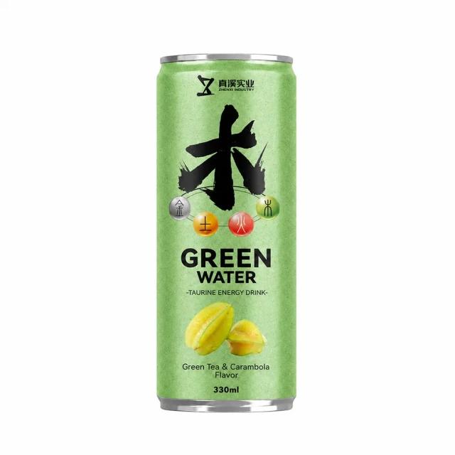 ZhenXi 330ml Green Tea Starfruit Flavor Canned Five Elements Taurine Energy Drink