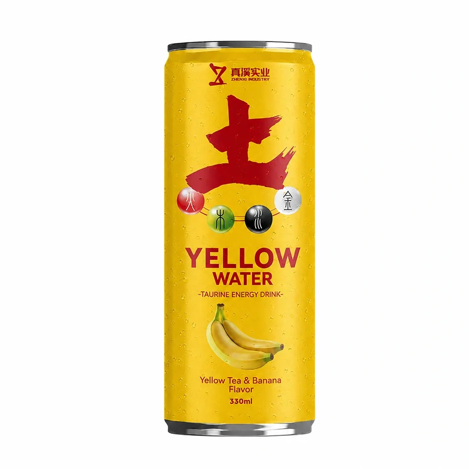 ZhenXi 330ml Yellow Tea Banana Flavor Canned Five Elements Taurine Energy Drink