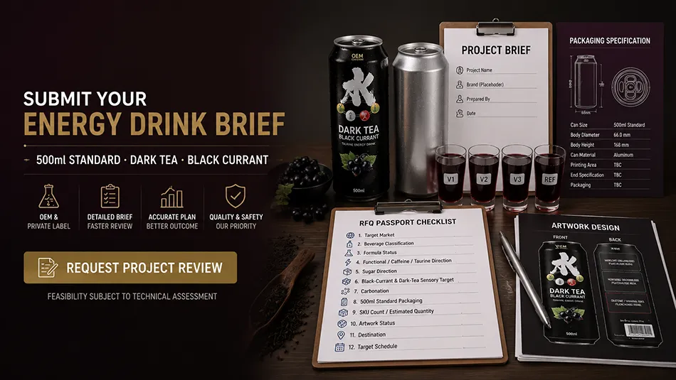 500ml Standard Dark Tea Black Currant energy drink rfq passport cta for OEM project review