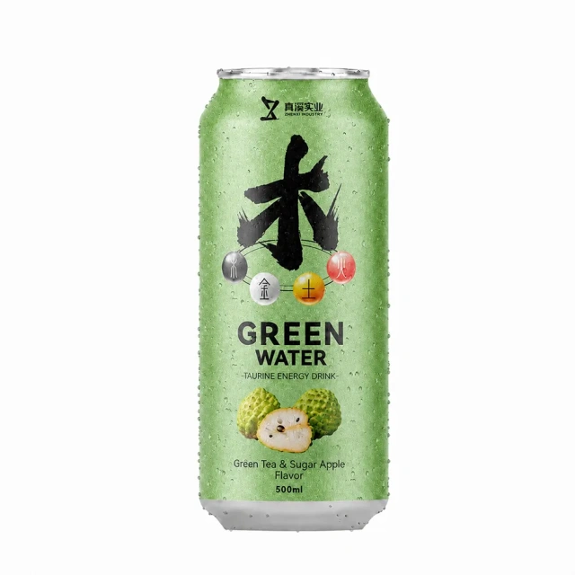 ZhenXi Green Tea Sugar Apple Flavor Taurine Energy Drink 500Ml