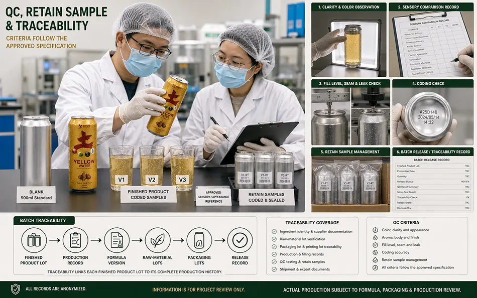 500ml Standard Yellow Tea Yacon energy drink qc & traceability for OEM project review