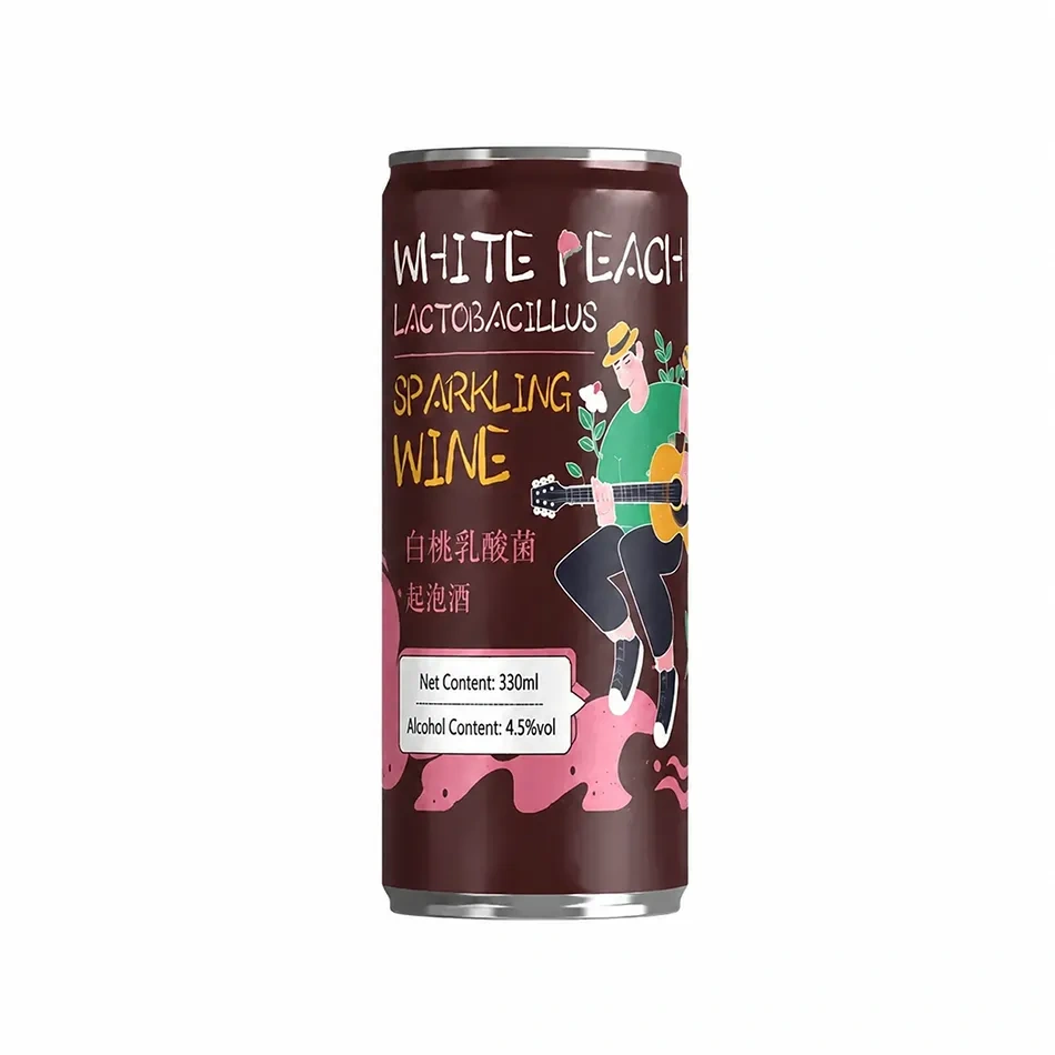 ZhenXi 330ML White Peach & Lactobacillus Flavor Sparkling Wine-Hard Seltzer