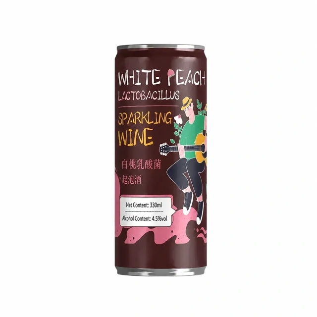 ZhenXi 330ML White Peach & Lactobacillus Flavor Sparkling Wine-Hard Seltzer